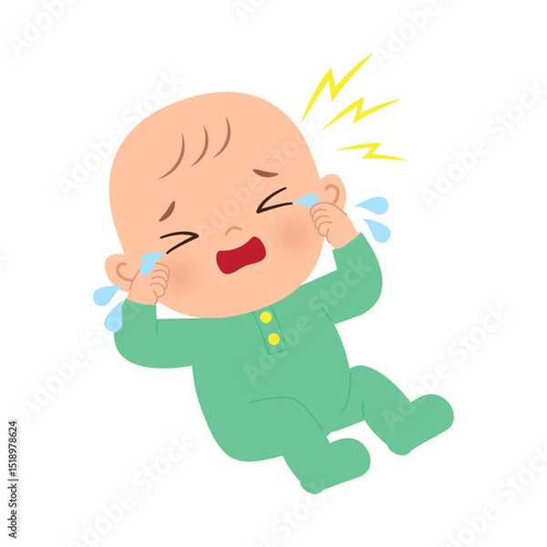 Obraz Crying baby because of pain or hunger clip art