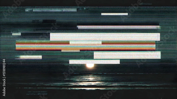 Obraz rainbow fractals with grain and glitch elements