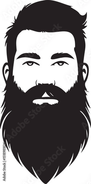Fototapeta Anchor beard silhouette vector design hipster man