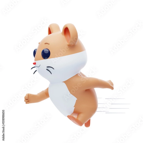 Obraz Hamster Running 3D Illustration.