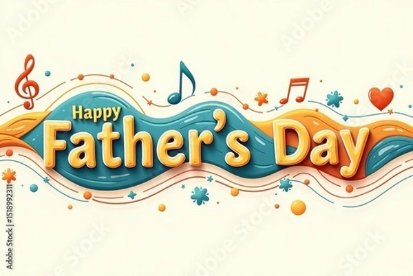 Obraz Celebrating father's day with joyful decorations home graphic design cheerful atmosphere vibrant colors