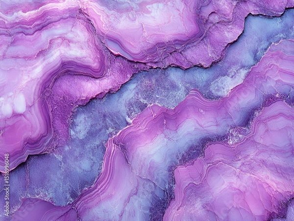 Fototapeta Abstract image of purple and blue agate stone texture with layered patterns and vibrant colors, creating mesmerizing and artistic effect