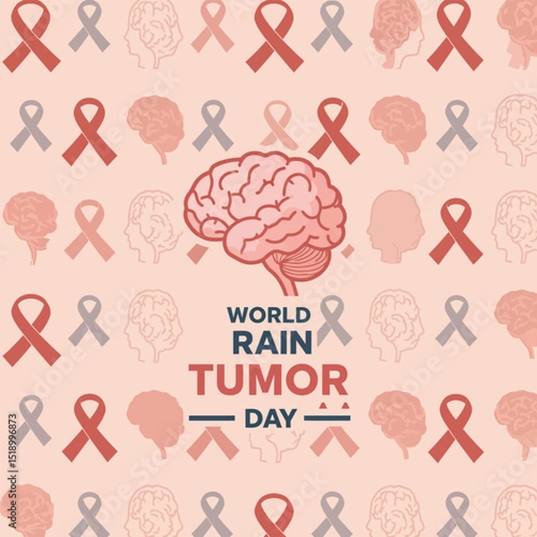 Fototapeta World brain tumor day Awareness Month background template illustration.
