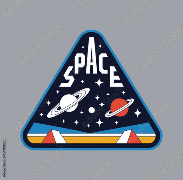 Fototapeta Set of space and astronaut , patches, emblems, badges and labels.