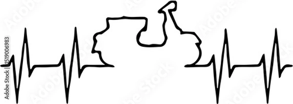 Obraz Scooter outline vector illustration line art