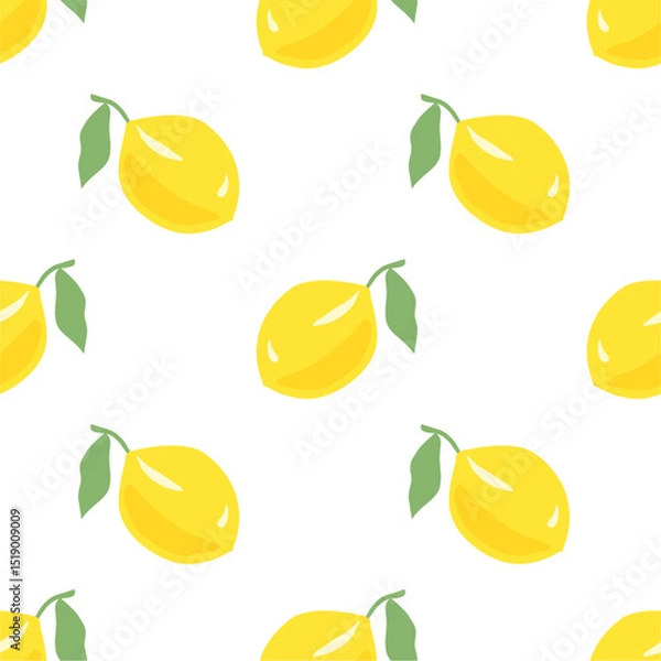 Fototapeta Seamless pattern with cute lemon.