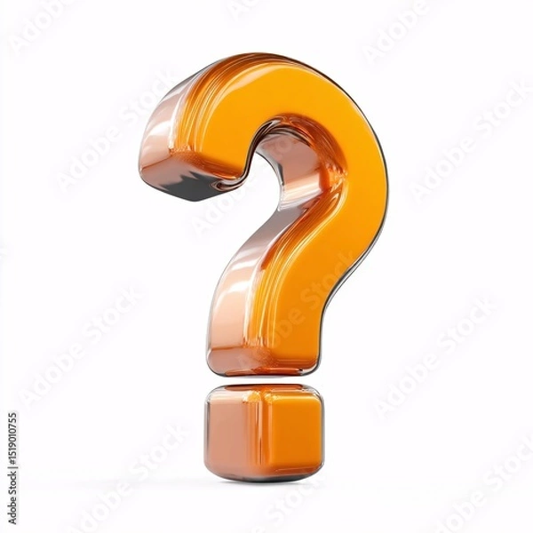 Obraz Plastic question mark icon in 3D, ideal for clear communication of queries