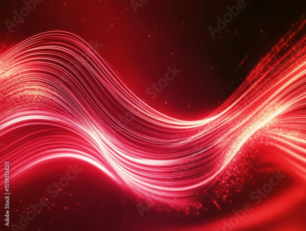 Fototapeta Swirling red lines create a mesmerizing abstract design in a dark background