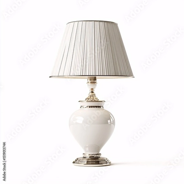 Obraz Table lamp icon, 3D rendering, isolated against a white backdrop.