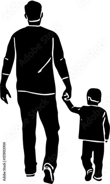 Obraz silhouette of a father and son