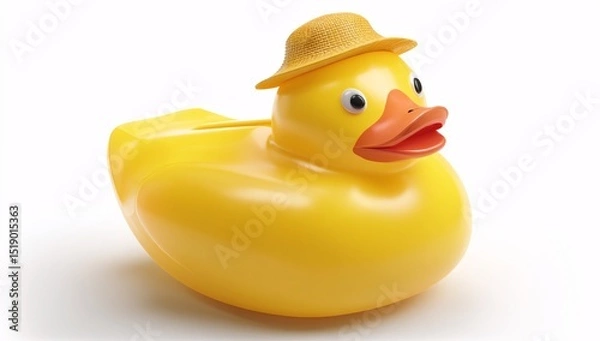 Obraz Bright yellow-billed cap, 3D model, isolated against a clean white backdrop