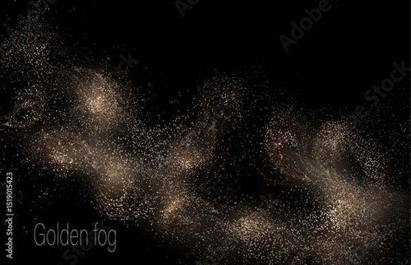 Obraz Isolated gorgeous beige wavy mosaic on black background.
