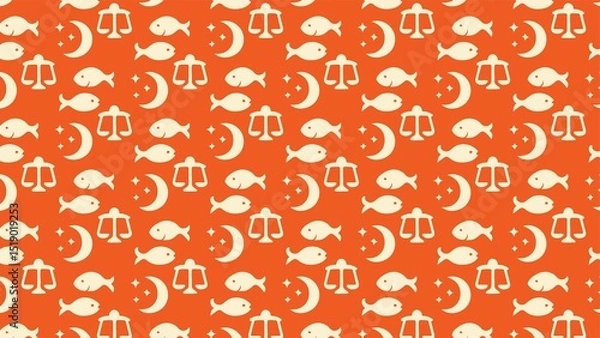 Fototapeta Vector seamless ASTROLOGY pattern design