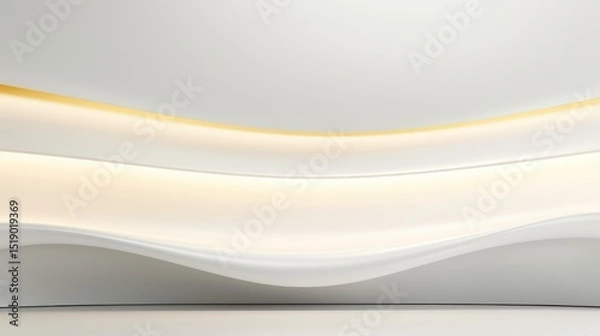 Fototapeta Free abstract white background minimal futuristic architectural space with gold lighting background wallpaper