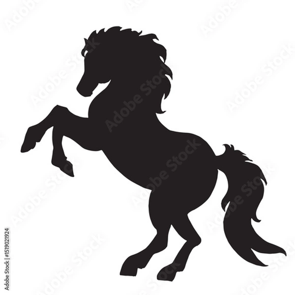 Fototapeta 跳ね馬のシルエット