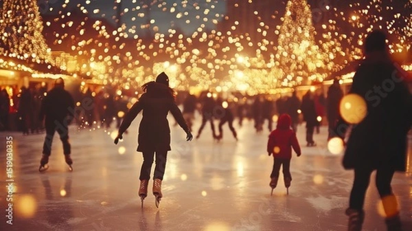Obraz Magical Winter Night Ice Skating