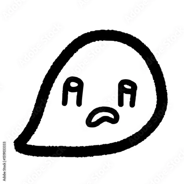 Fototapeta Ghost style crying face character