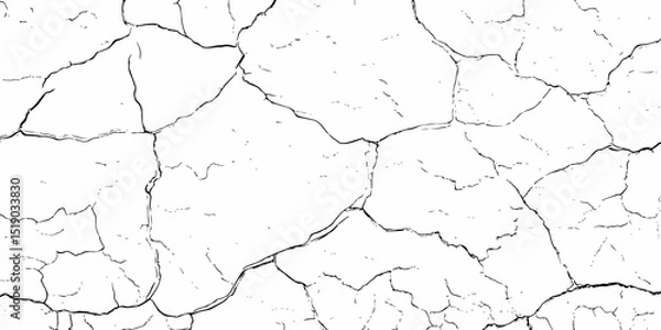 Fototapeta Abstract old wall grunge black and white concrete crack scratch in the pattern wall  grunge texture background.