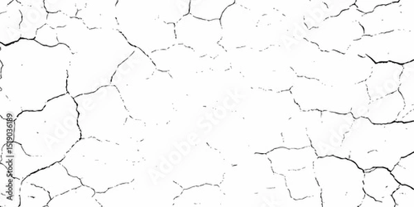 Fototapeta Abstract old wall grunge black and white concrete crack scratch in the pattern wall  grunge texture background.