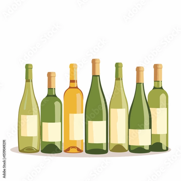Obraz Collection of wine bottles arranged in neat row, minimalistic design