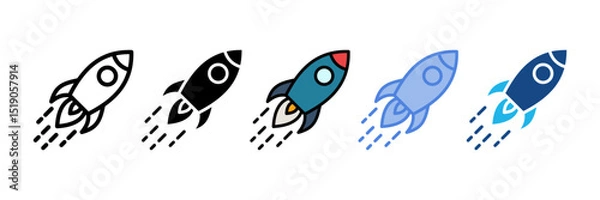Fototapeta Rocket Icon Element For Design