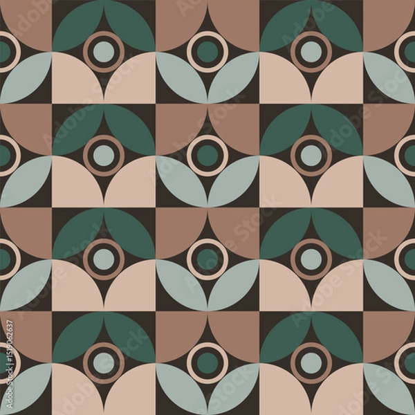 Fototapeta Minimalist Geometric Mid Century Modern Seamless Pattern