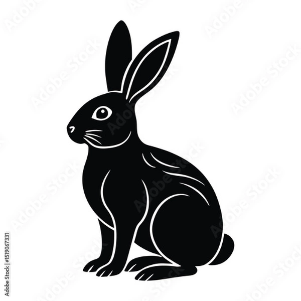 Obraz Rabbit silhouette vector illustration 