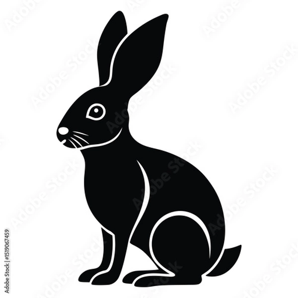 Obraz Rabbit silhouette vector illustration 
