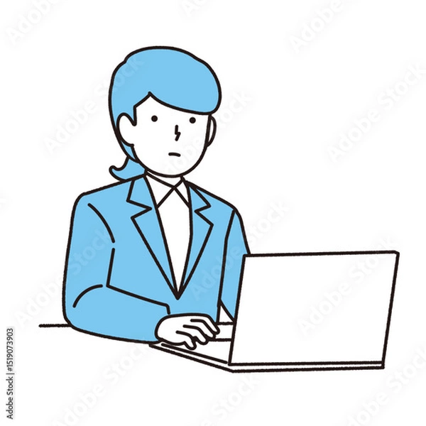 Fototapeta パソコン操作する女性