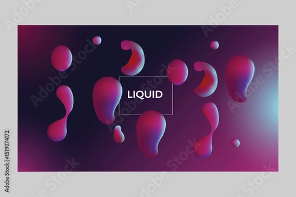 Fototapeta Colorful modern futuristic abstract gradient liquid background.