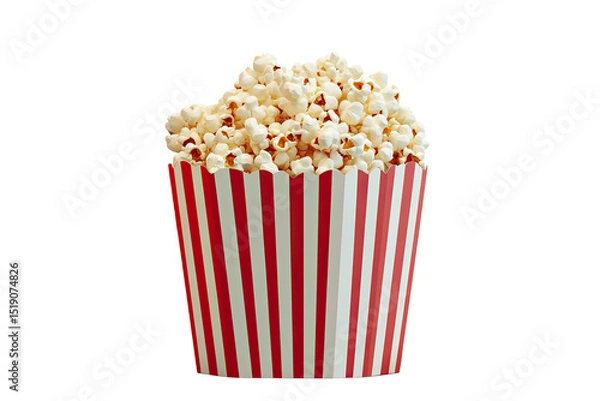 Fototapeta Popcorn in a striped container