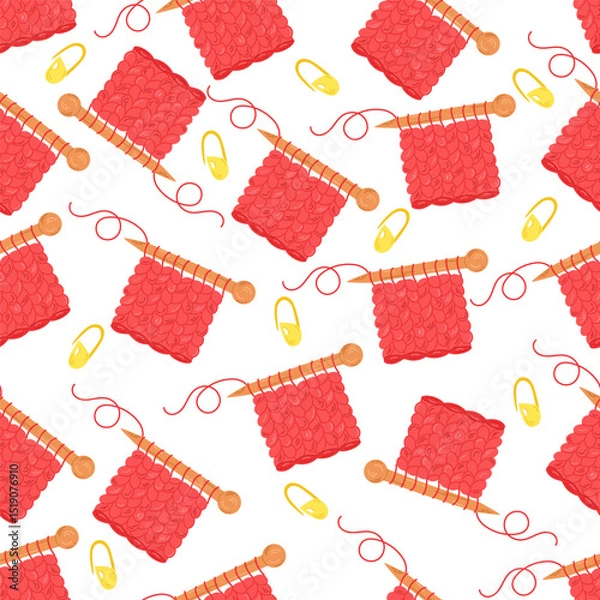 Fototapeta Knitting vector pattern. Vector texture seamless pattern.  Vector seamless background