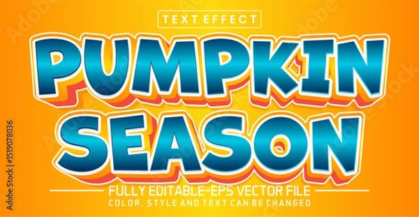Fototapeta Pumpkin season font Text effect editable