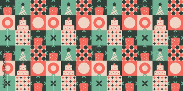 Fototapeta Festive holiday celebration block pattern.