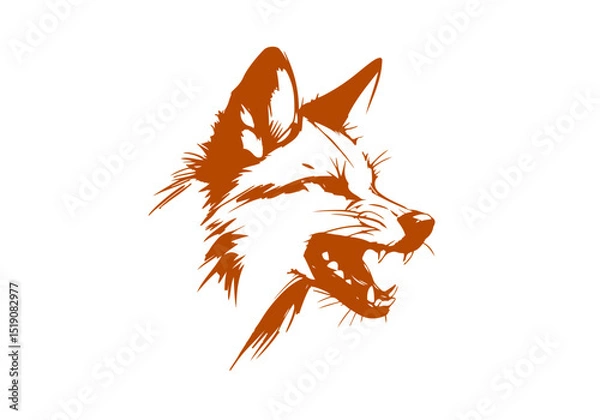 Fototapeta Dingo hand drawn sketch vector illustration