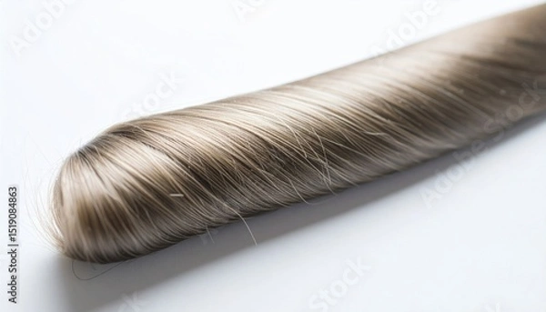 Obraz Macro Close Up Of A Single Strand Of Frozen Hair On A White Surface With Detailed Frosty Texture