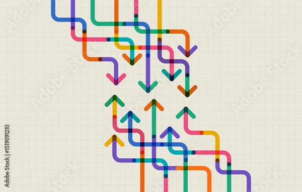 Fototapeta Abstract arrow direction. Business investment to success. financial data graph strategy. Technology background. High speed.