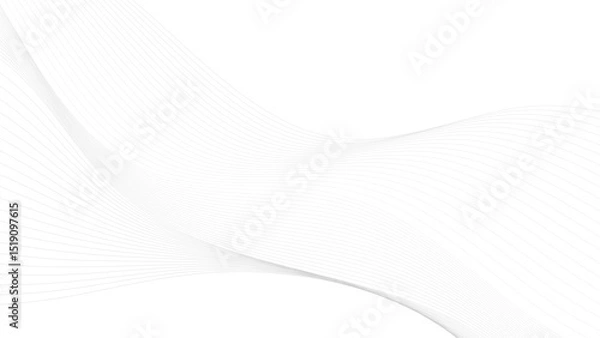 Fototapeta Abstract  white and gray color, modern design stripes background with curve lines, wavy pattern. Vector illustration.