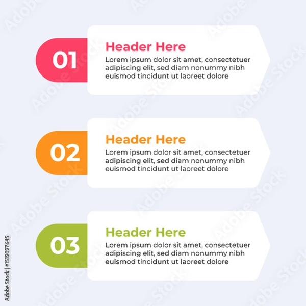Obraz Three colorful circles with icons and text.