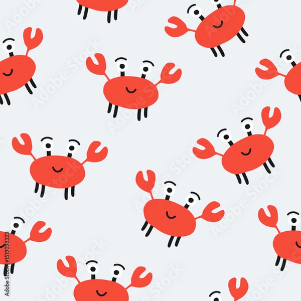 Obraz Cute crabs pattern background vector design