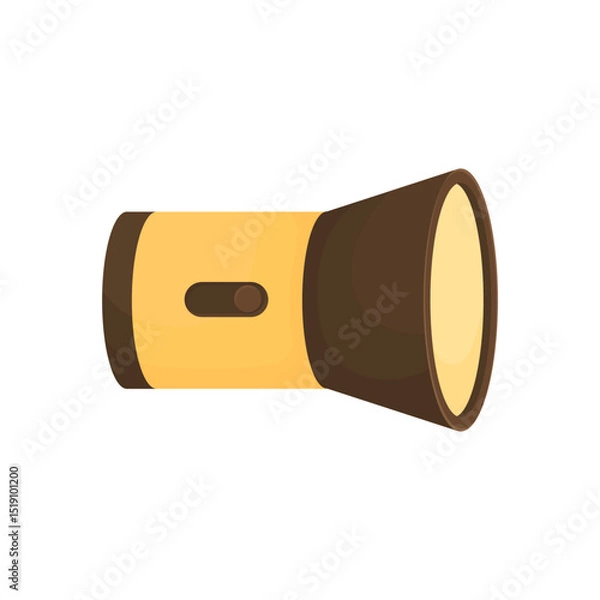 Obraz Big powerful flashlight. Hand flashlight in yellow color. Light source