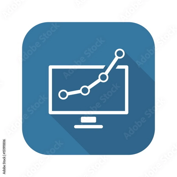Obraz Business Analytics Icon. Concept. Flat Design. Long Shadow.