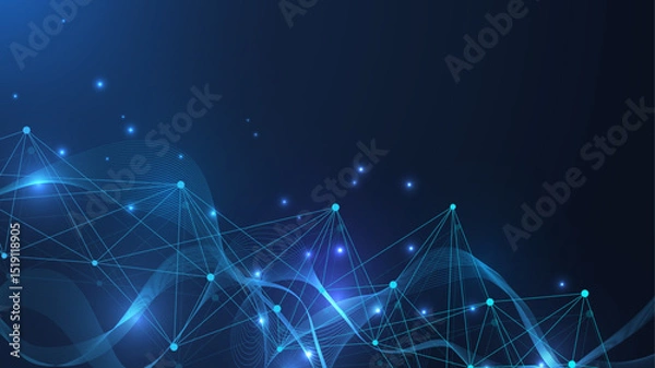 Obraz Global network connection. Global business. Social network communication. Internet technology. Vector illustration