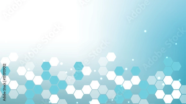 Obraz Modern health care abstract background with lines, dots and hexagons. Medical innovation banner template concept. Vector illustration.
