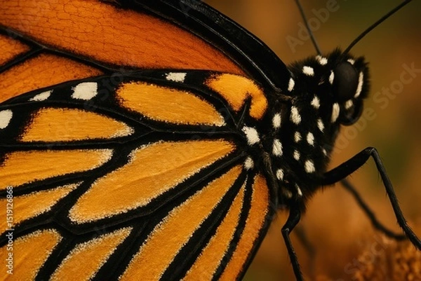 Fototapeta Monarch Butterfly Wing Macro