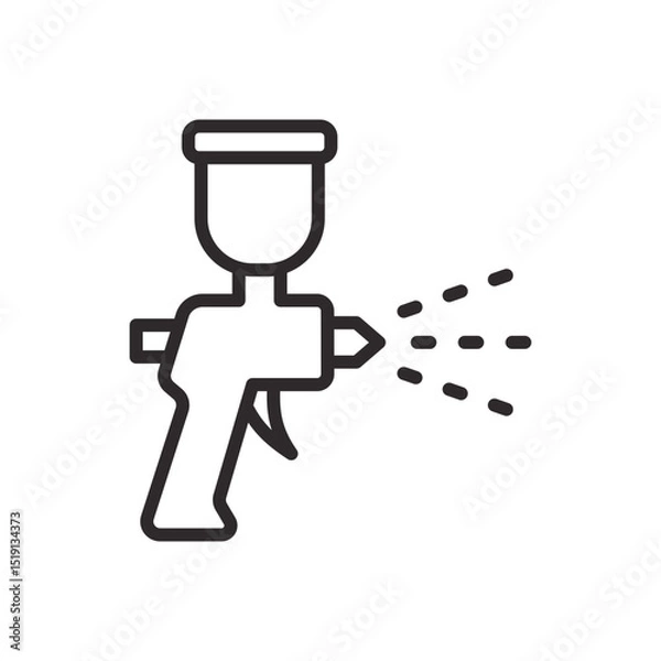 Obraz Spray gun icon. Vector illustration. Editable stroke.