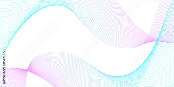 Obraz White wave curve lines banner background design. Abstract soft wave lines dynamic flowing purple and blue isolated background. Vector Illustration of the pink pattern of lines. stripes on white.