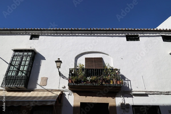 Obraz Historic facade with balcony in the old town of Ronda, Andalusia, Spain  