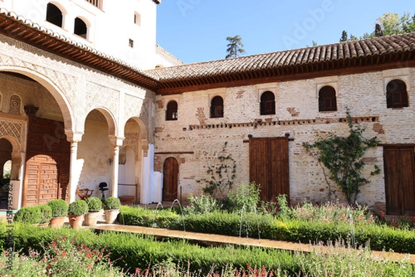 Obraz In the garden of the Generalife of the Alhambra, Granada, Andalusia, Spain