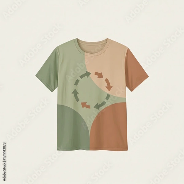 Obraz Multicolored t-shirt with eco-fashion design on neutral background  